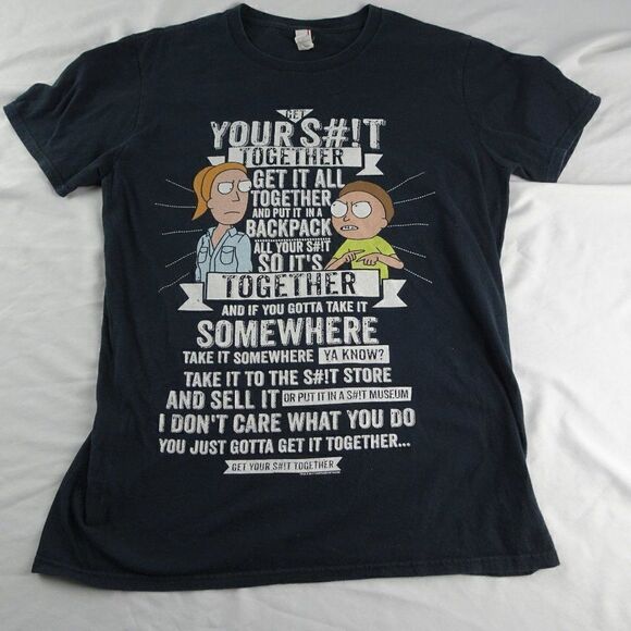 Anvil Rick & Morty Get Your S#!T Together Shirt Size M - Picture 3 of 10